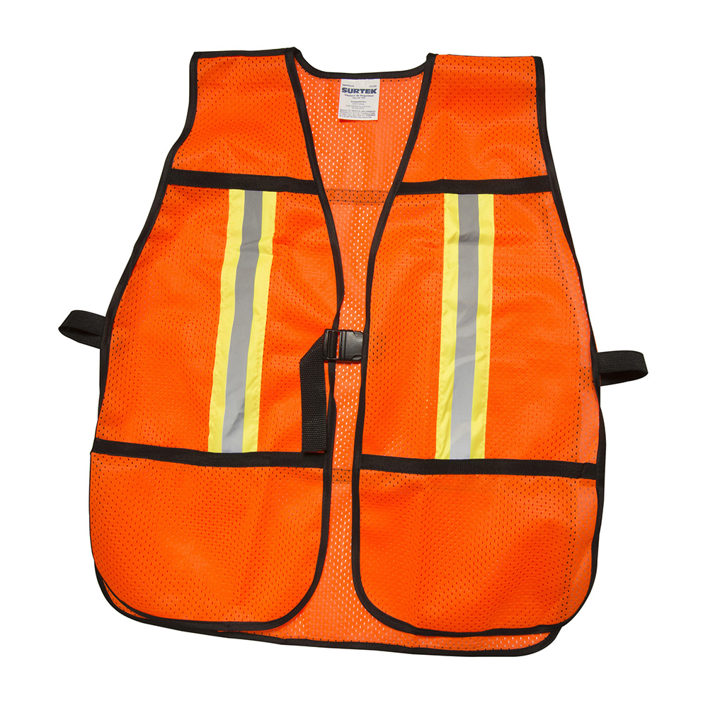 Chaleco de seguridad de malla de poliéster con correas ajustables naranja unitalla Surtek
