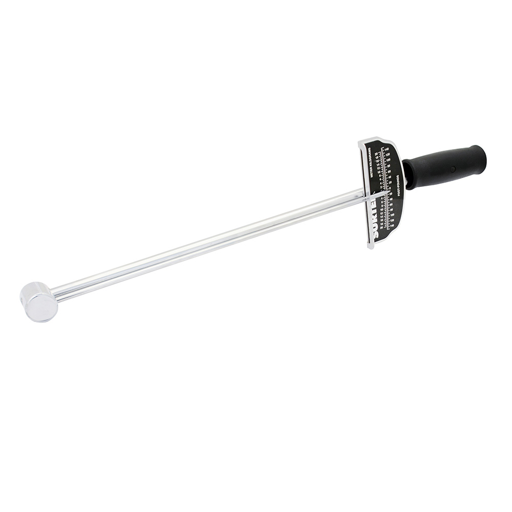 Torquímetro de aguja una escala dual cuadro de 1/2", 0-140 ft-lb Surtek