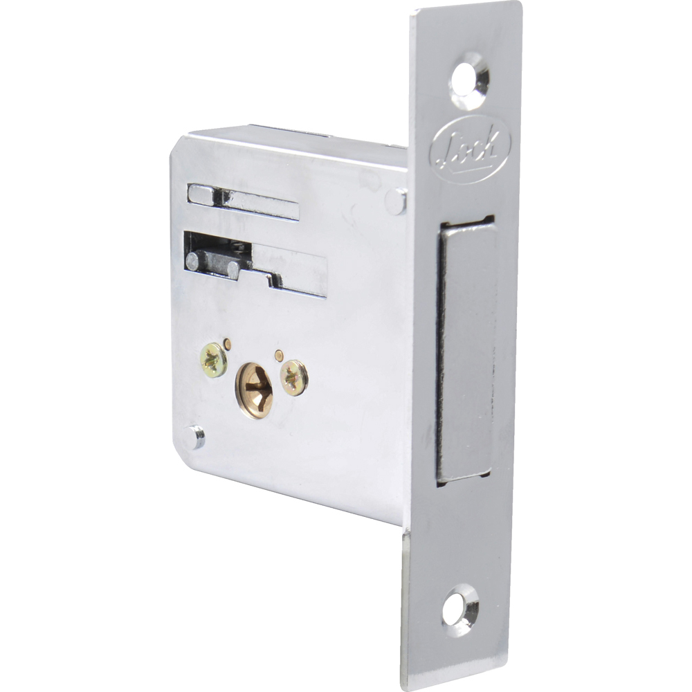 Cerrojo para embutir auxiliar, función doble, níquel satinado, llave tetra, en caja Lock