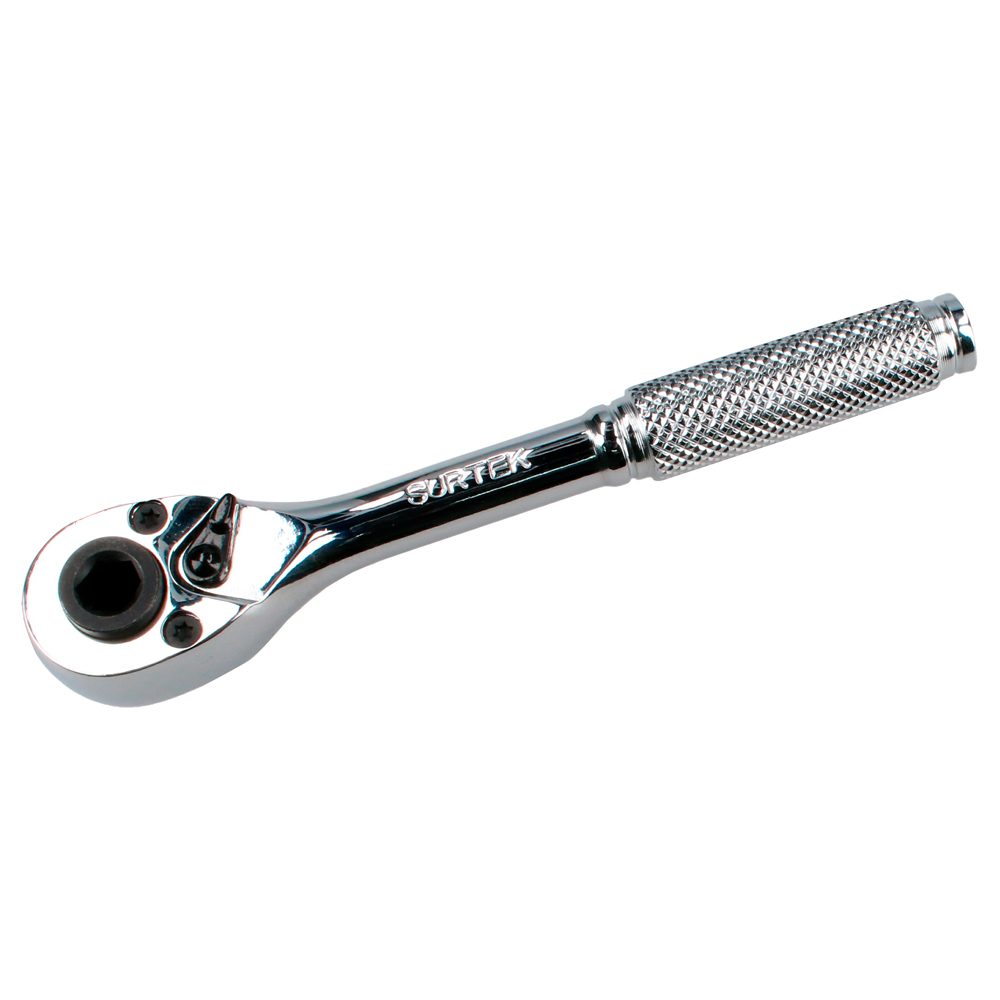 Matraca cabeza tipo pera, punta hexagonal, para dado cuadro de 1/4" Surtek