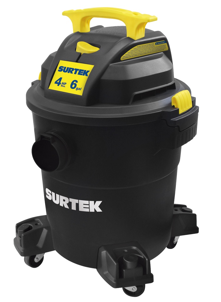 Aspiradora de plástico 6 galones, 4 HP 120 V Surtek
