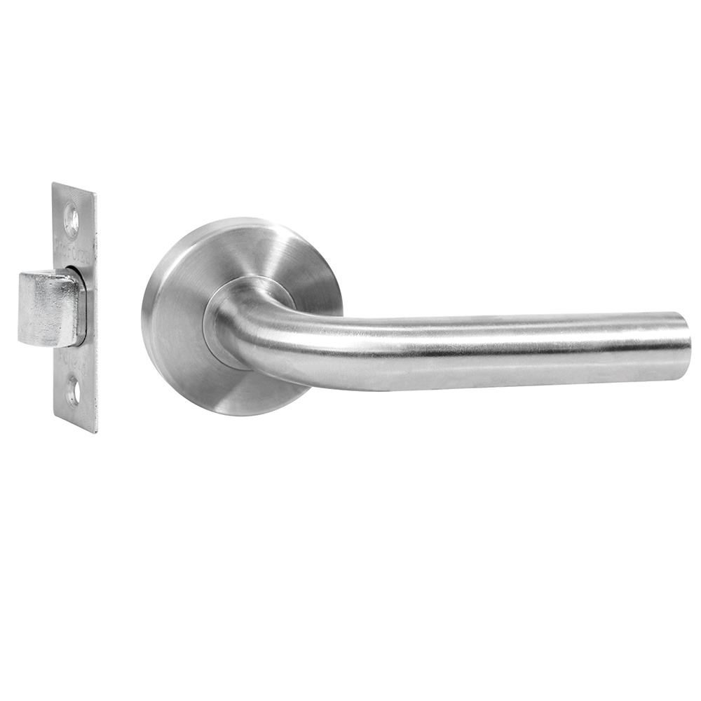 Manija tubular Calabria función de paso, acero inoxidable, en caja Proforza