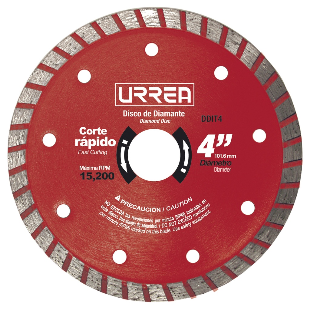 Disco de diamante turbo, 4" Urrea