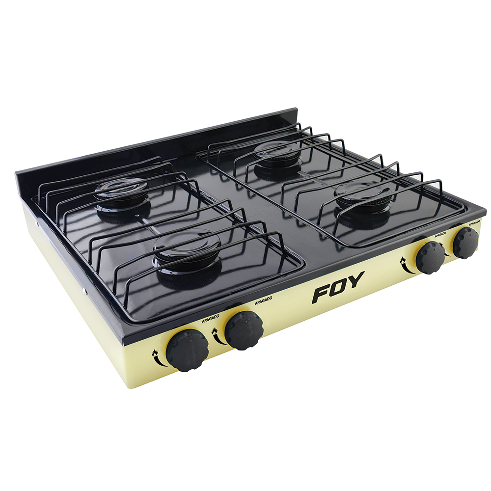 Estufa de gas 4 quemadores color beige Foy