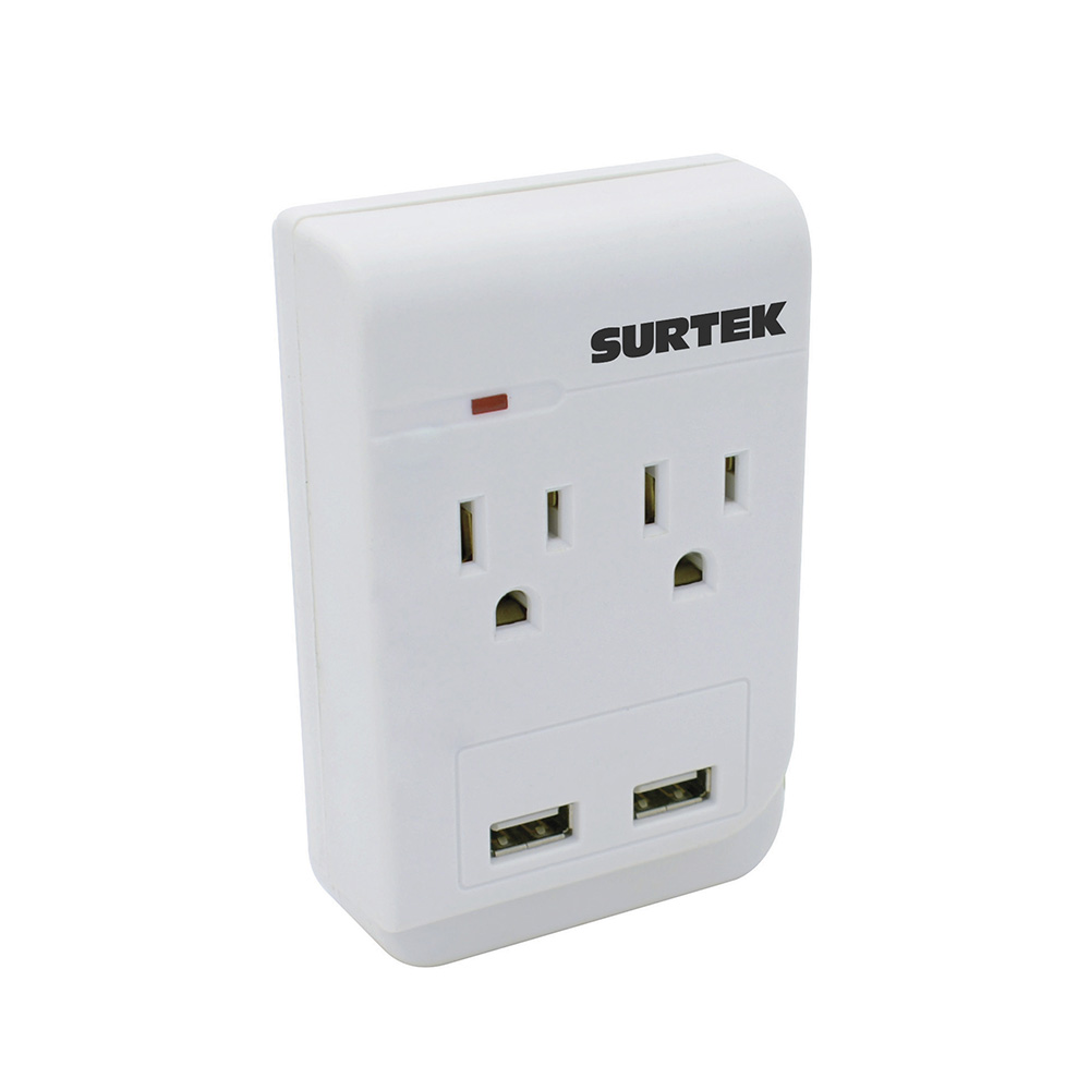 Multicontacto de barra 2 entradas 2 USB Surtek