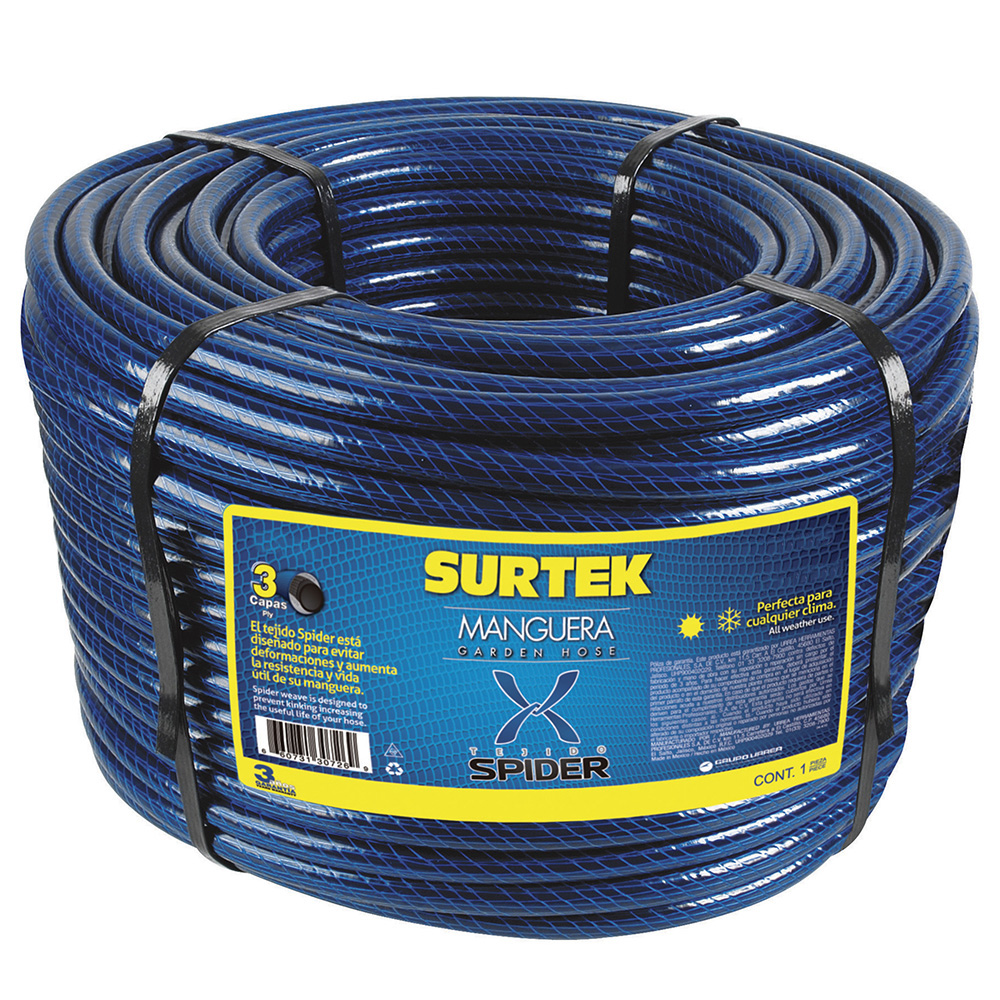 Manguera para jardín tejido spider en rollo 3/4", 100 m Surtek