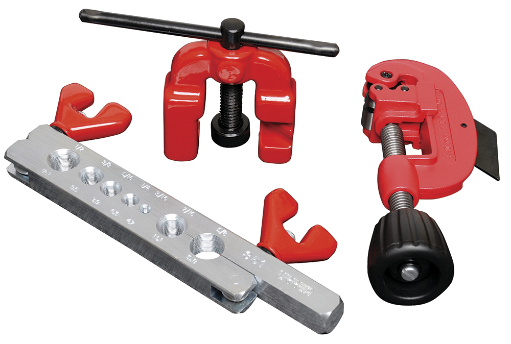 Juego de avellanador, cortatubos y prensa ajustable de 3/16" a 5/8", 3 piezas Urrea