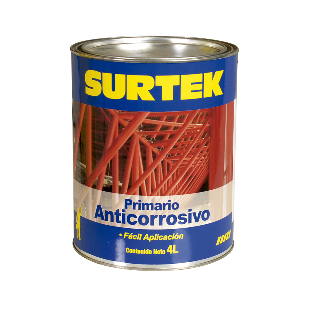 Esmalte anticorrosivo para metal 4 Lt color rojo óxido Surtek