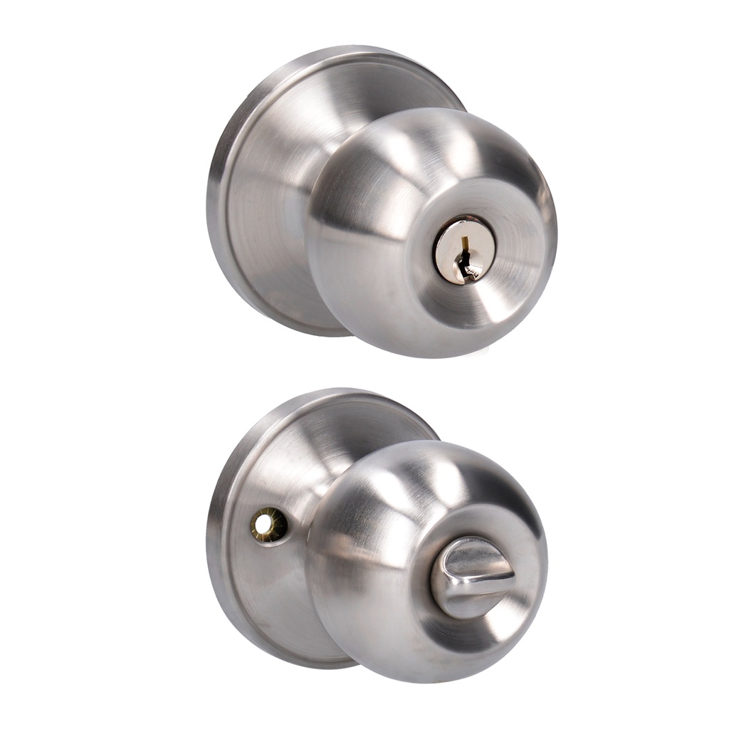 Pomo tubular bola función recámara, acero inoxidable, llave estándar, blíster Lock