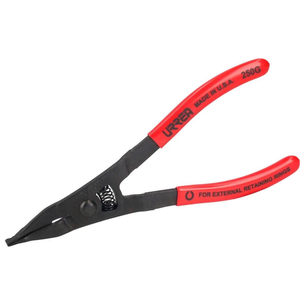 Pinza para anillos de retención con mango rubber grip punta plana 8-3/4" Urrea