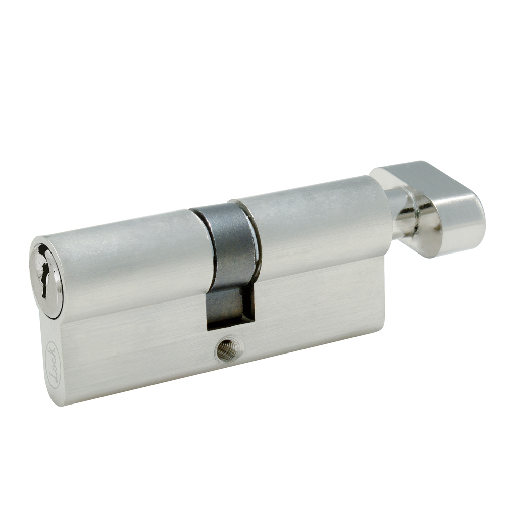 Cilindro europeo 70 mm función sencila, níquel satinado, llave estándar, en caja Lock