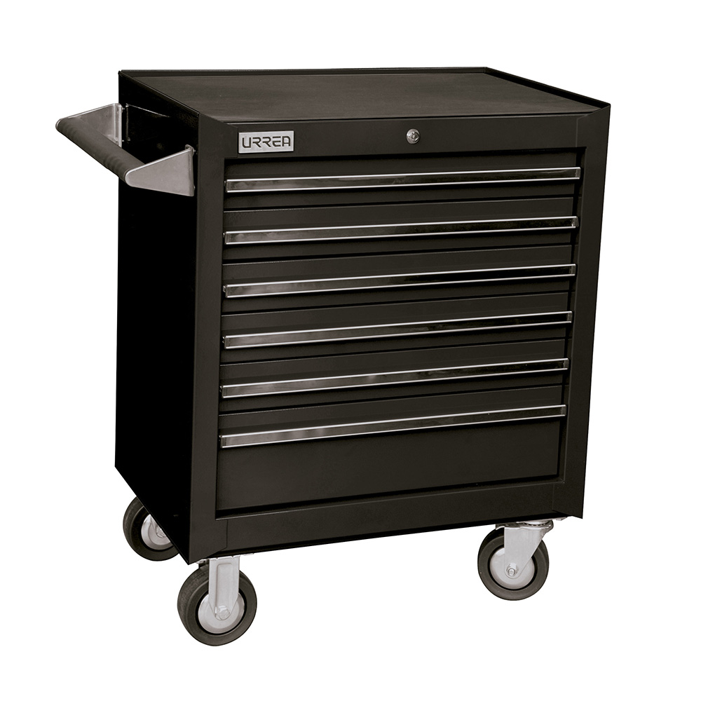 Gabinete móvil 6 gavetas color negro serie X 27" Urrea