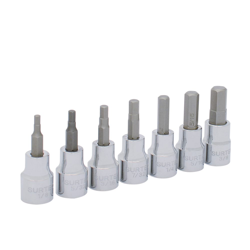 Juego de dados punta hexagonal cuadro de 3/8", métricos, 7 piezas Surtek