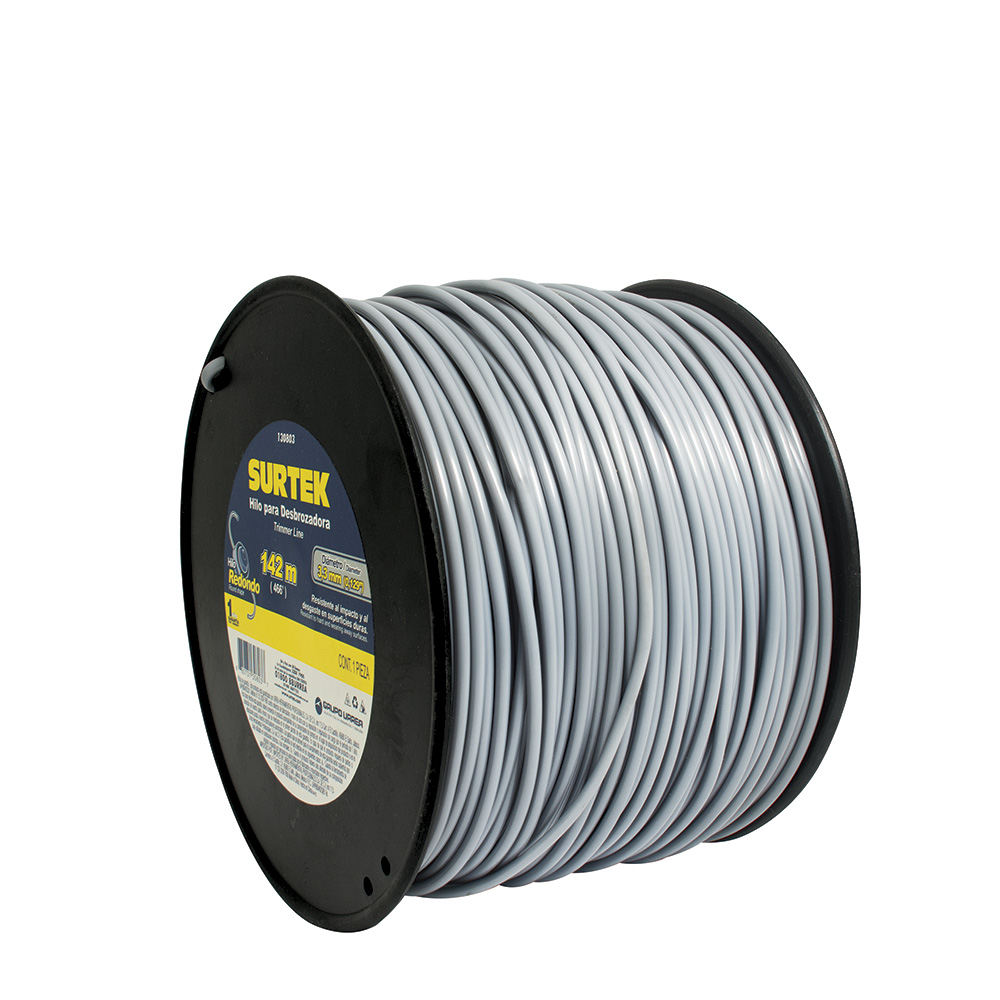 Nailon redondo para desbrozadora en carrete, 3.3 mm x 142 m Surtek