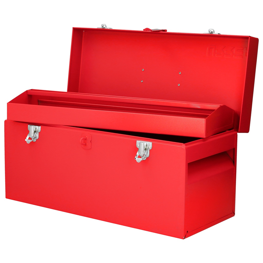 Caja portaherramientas métalica con asa plástica color rojo 20" x 8" x 9" Urrea