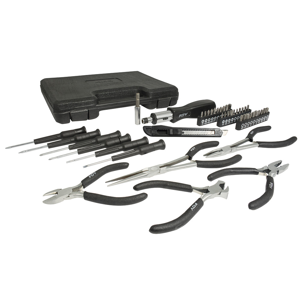 Juego combinado de herramienta 44 piezas, con estuche plástico Foy