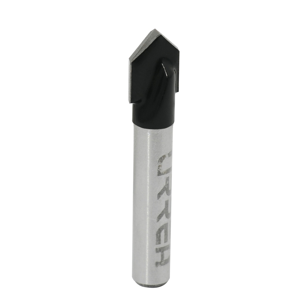 Broca para router de acero corte en "V" 3/8" zanco de 1/4" Urrea