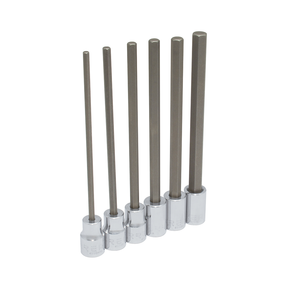 Juego de dados punta hexagonal extra larga cuadro de 3/8", métricos, 6 piezas Urrea