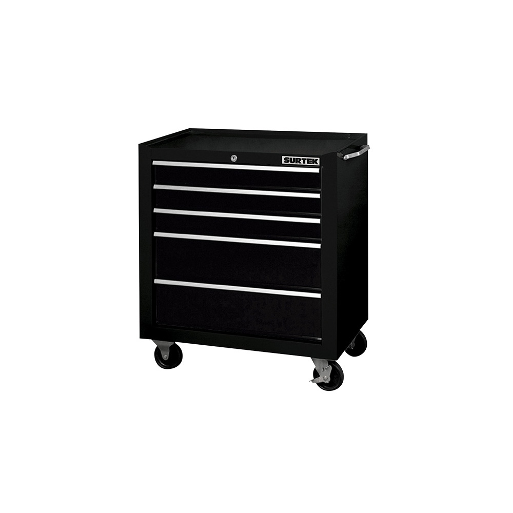 Gabinete móvil con 5 gavetas color negro 27" Surtek