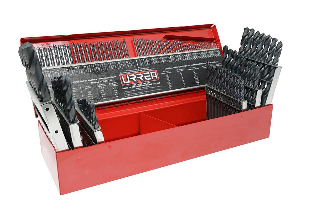 Juego de brocas negras de acero de alta velocidad zanco recto, 115 piezas Urrea