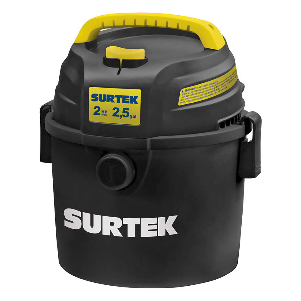 Aspiradora de plástico 2.5 galones, 2 HP 120 V Surtek