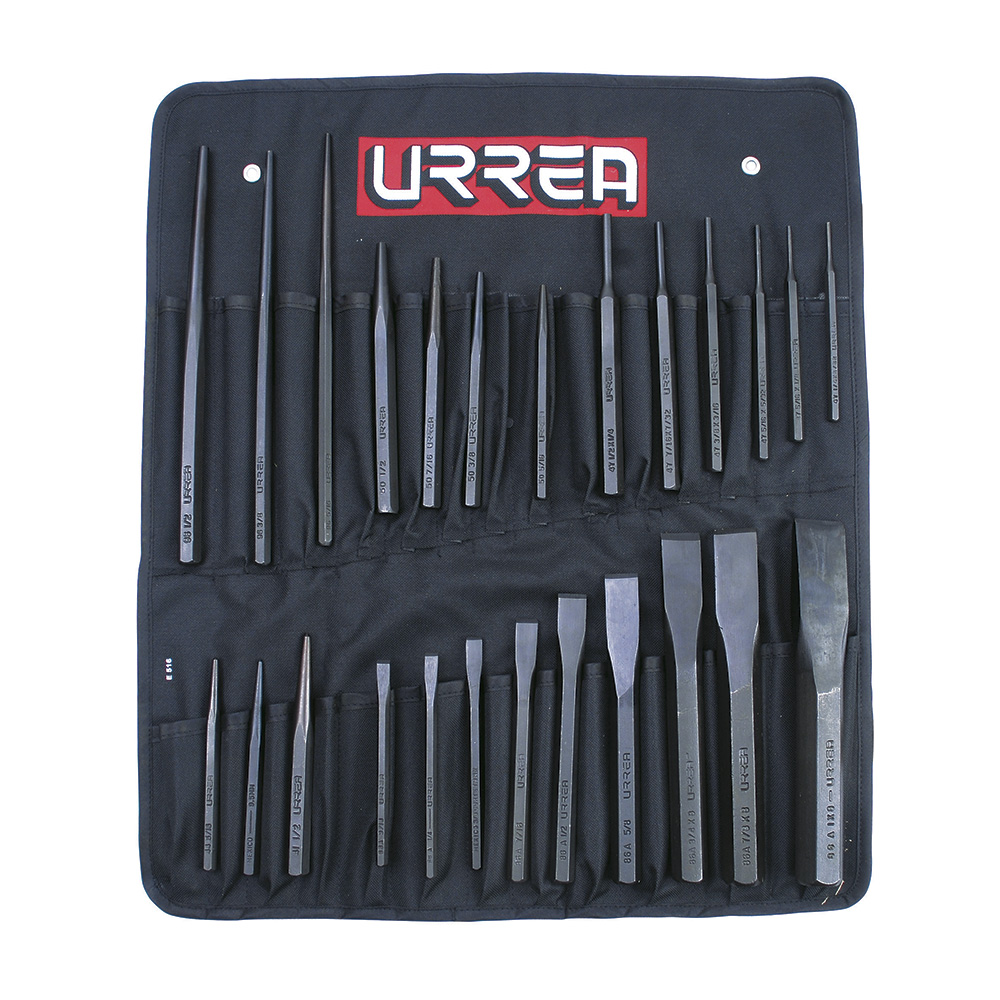 Juego de puntos, punzones , cinceles y botadores, 26 piezas Urrea