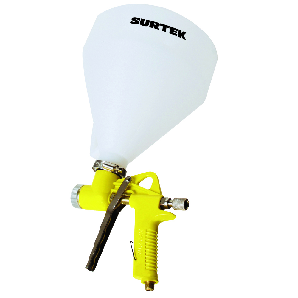 Pistola para pintar texturizados con alimentacion de gravedad, capacidad 5000 ml, 72 PSI Surtek
