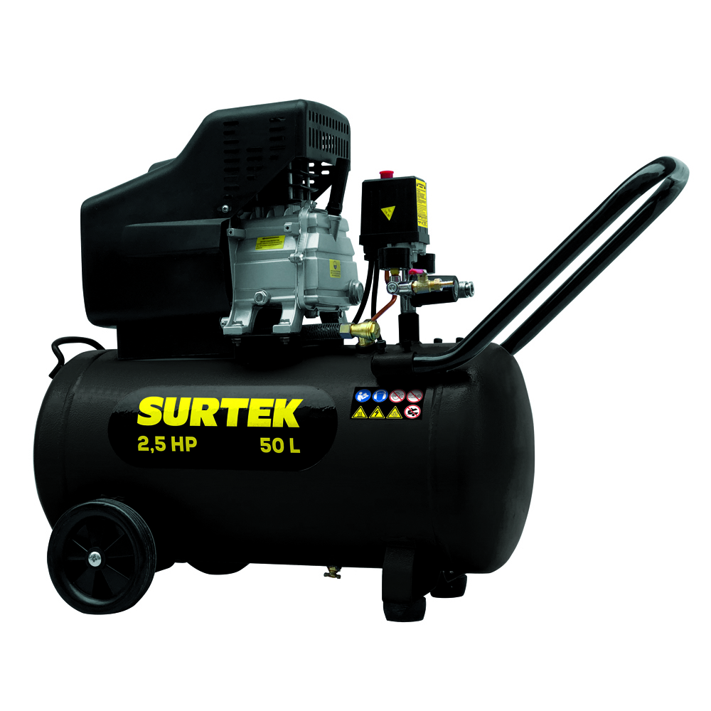 Compresor de aire eléctrico lubricado 50L, 2.5HP, 127V Surtek
