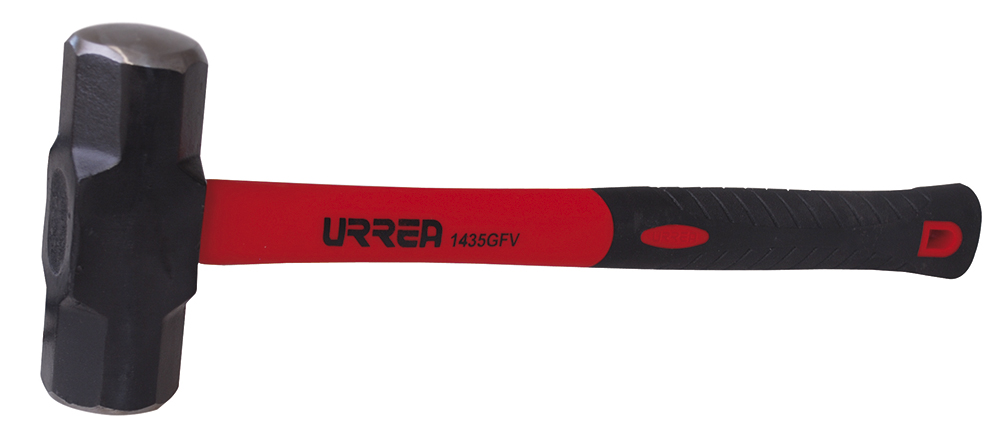 Marro octagonal cabeza maquinada con mango de fibra de vidrio de 15-1/4", 4 lb Urrea