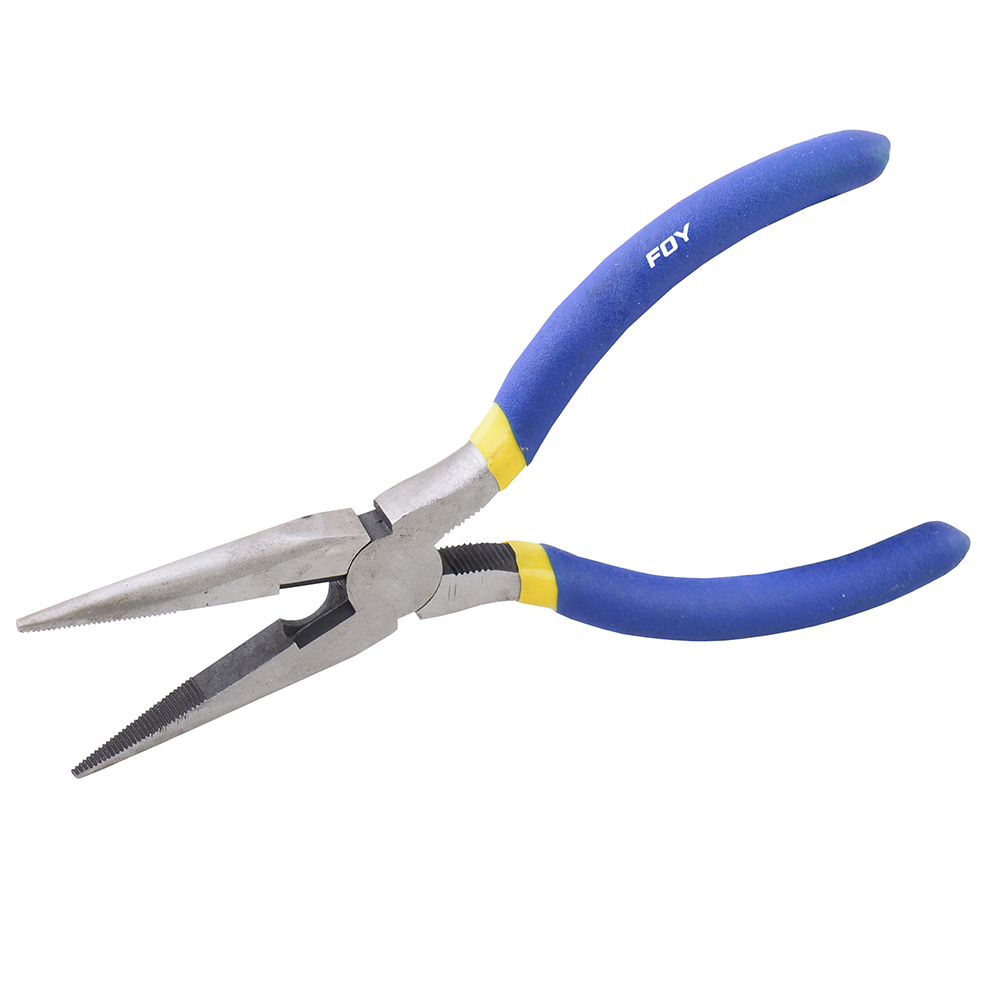 Pinza para electricista con mango con doble plastisol de 8" punta larga Foy