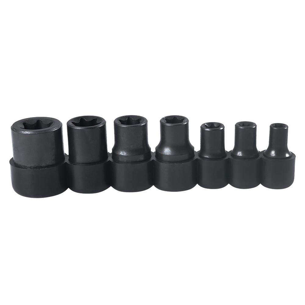 Juego de dados con punta torx hembra cuadro de 1/4" y 3/8", 7 piezas Urrea