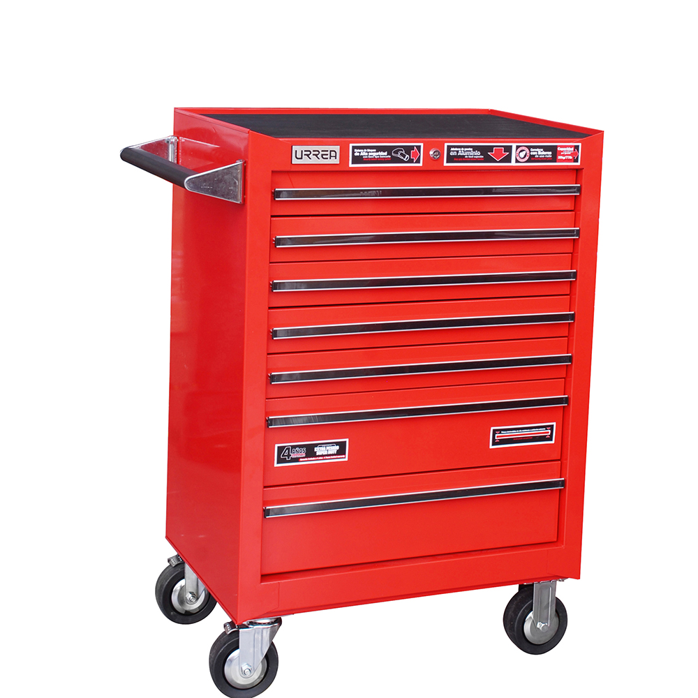 Gabinete móvil 7 gavetas color rojo serie X 27" Urrea