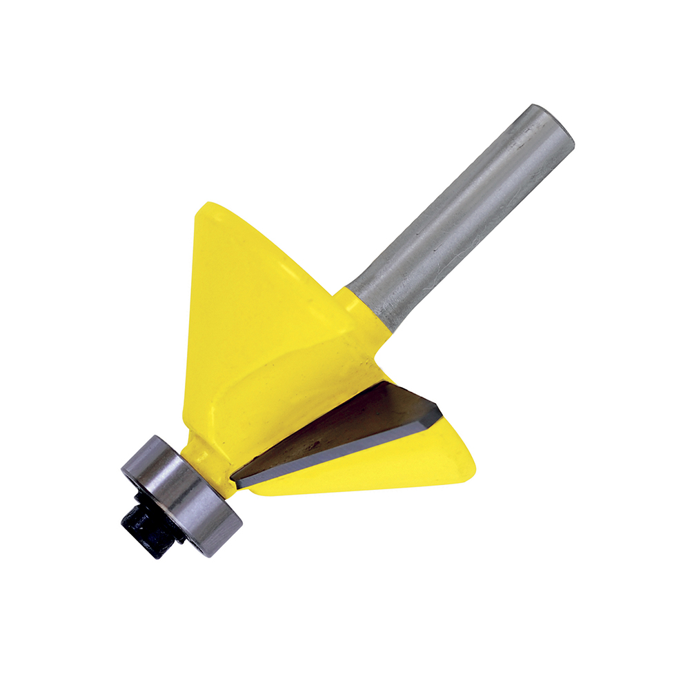 Broca para router de acero chaflán con balero 1-1/4" zanco de 1/4" Surtek