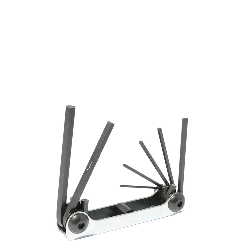 Juego de llaves hexagonales tipo navaja métricas 1.5 a 6 mm estuche metálico, 7 pz Urrea