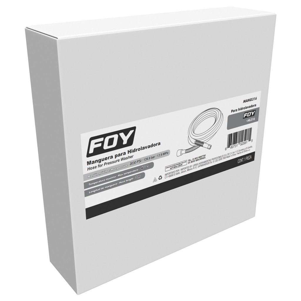 Manguera para hidrolavadora HG316 Foy