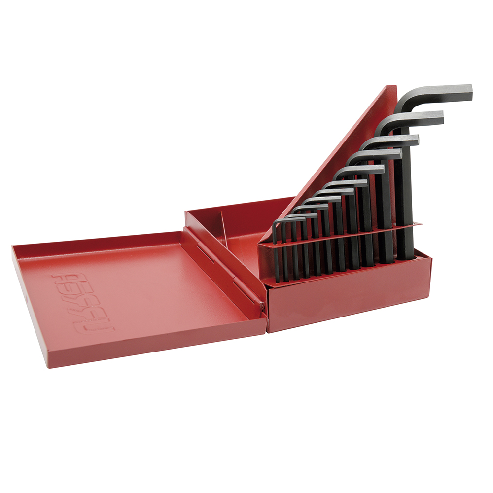 Juego de llaves hexagonales tipo "L", en pulgadas, 11 piezas en estuche plástico Urrea