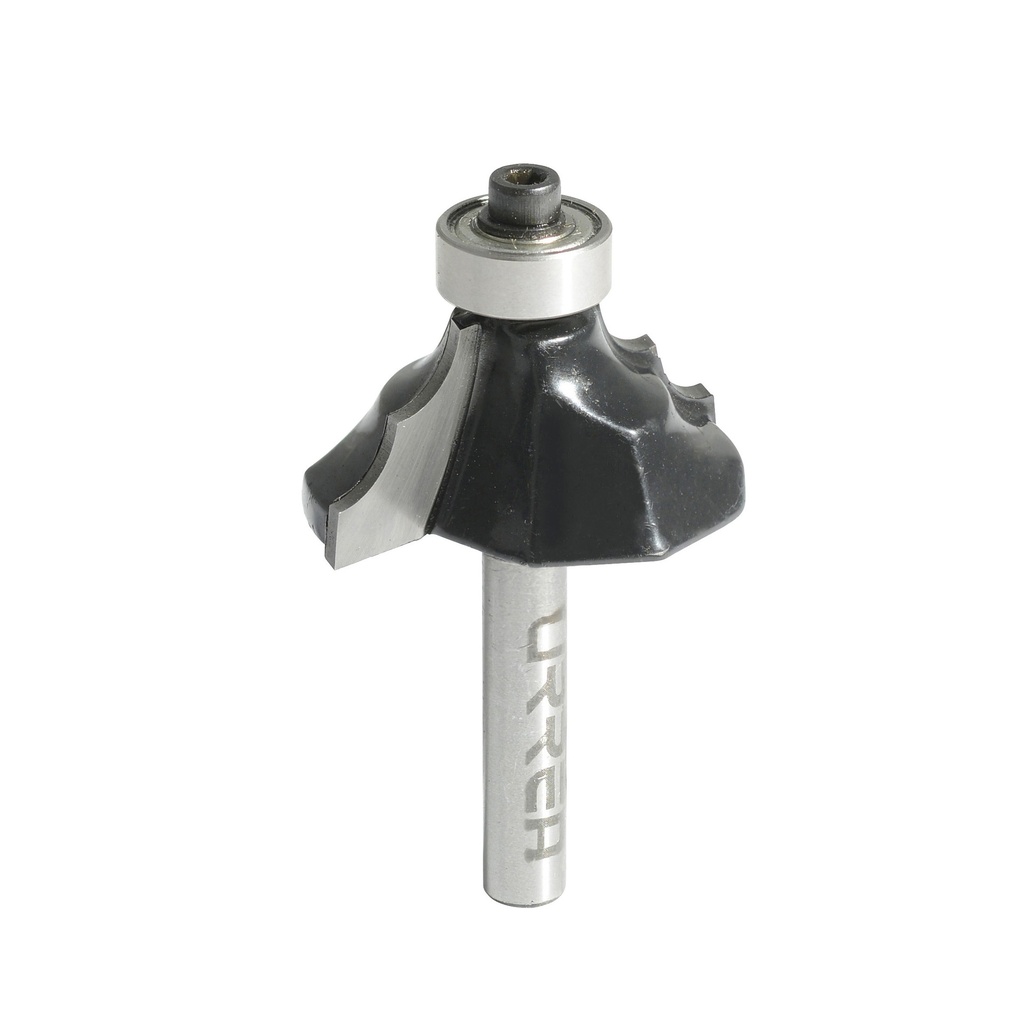 Broca para router de acero moldura clásica con balero 1-3/8" zanco de 1/4" Urrea