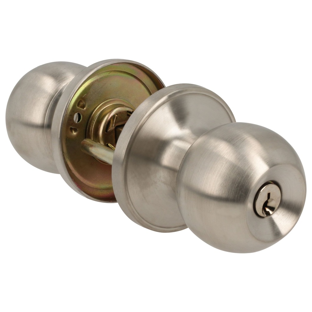 Combo de pomo tubulares de bola función doble, acero inoxidable, llave estándar, blíster Lock