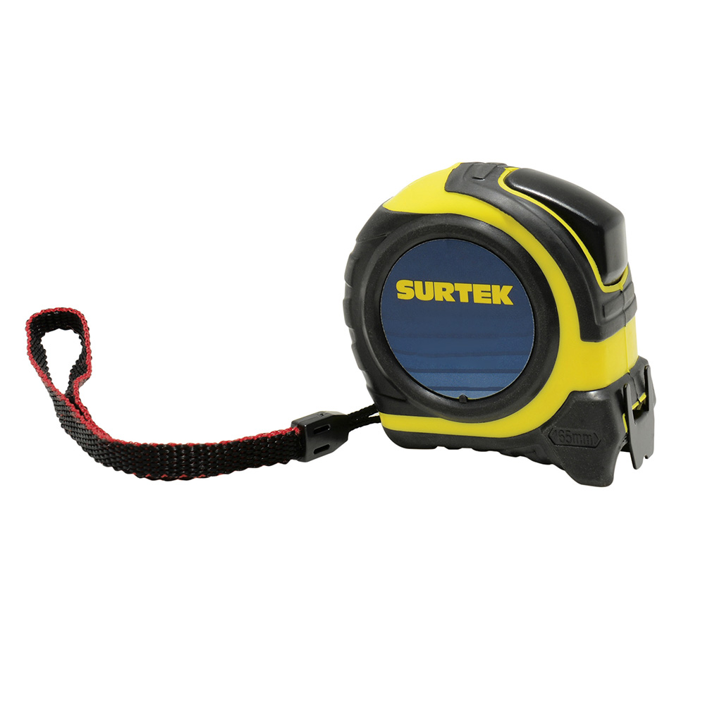 Flexómetro con carcasa rubber grip 8 m x 1" Surtek