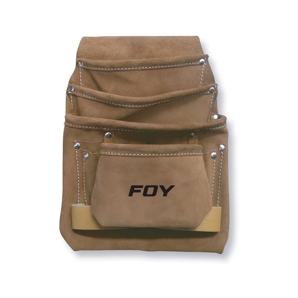 Portaherramientas de carnaza con cinturón, 4 bolsillos Foy