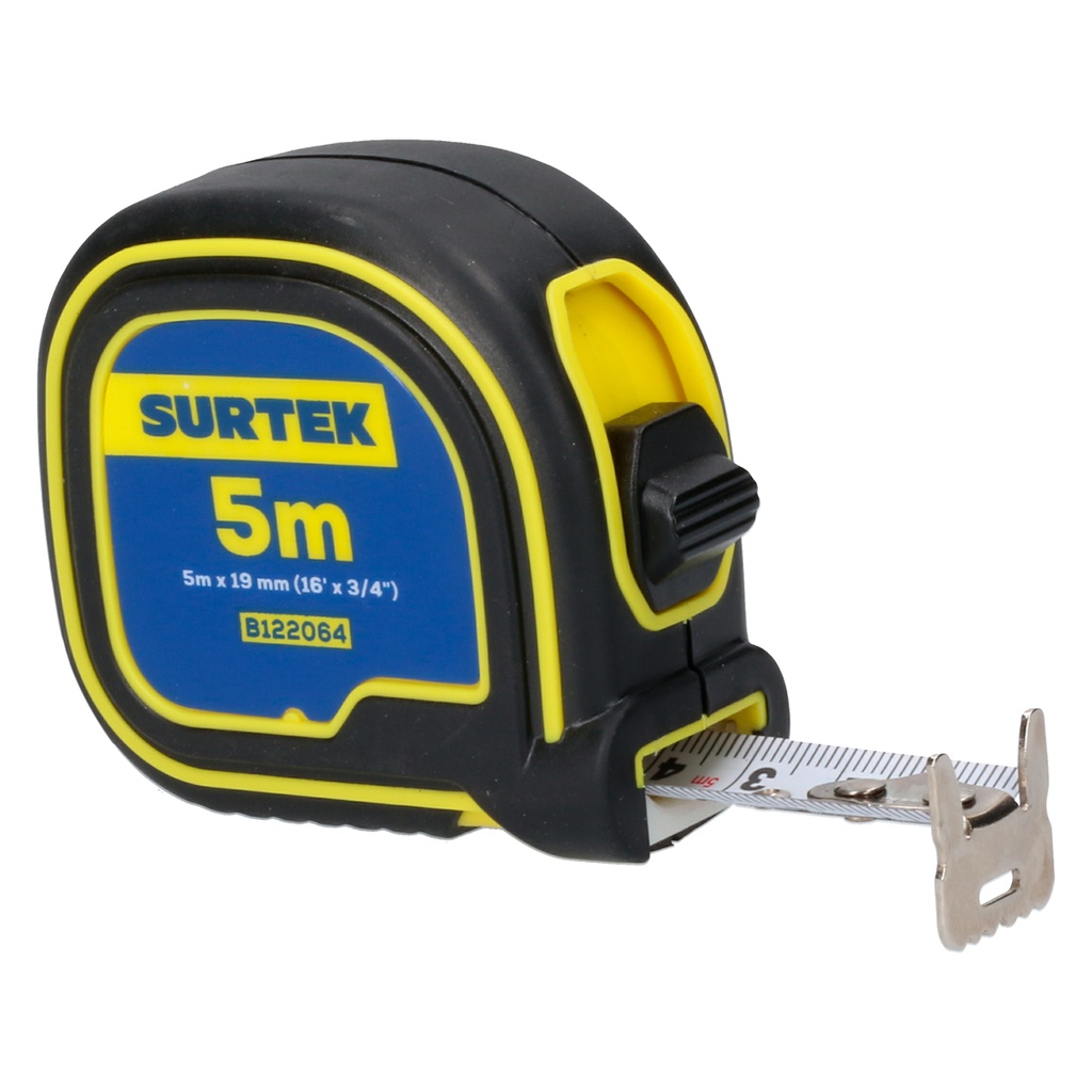 Flexómetro con carcasa soft grip 5 m x 3/4" Surtek