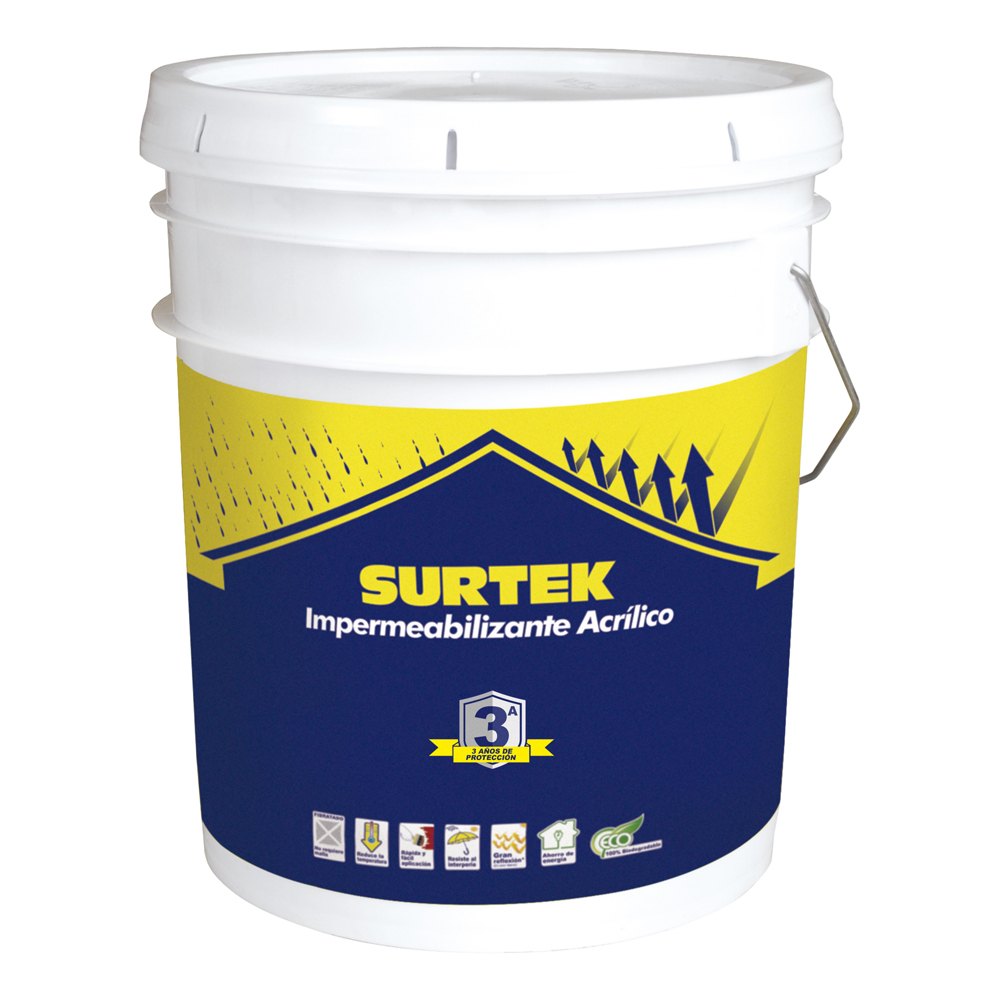 Cubeta de impermeabilizante 19 Lt color rojo óxido con protección de 3 años Surtek