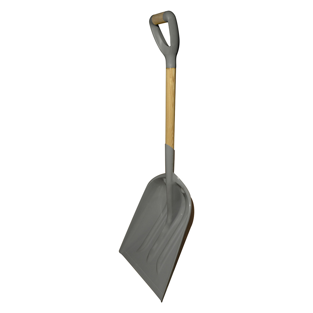 Pala sanitaria con mango de madera con puño contractor grip, cuchara plástica Surtek