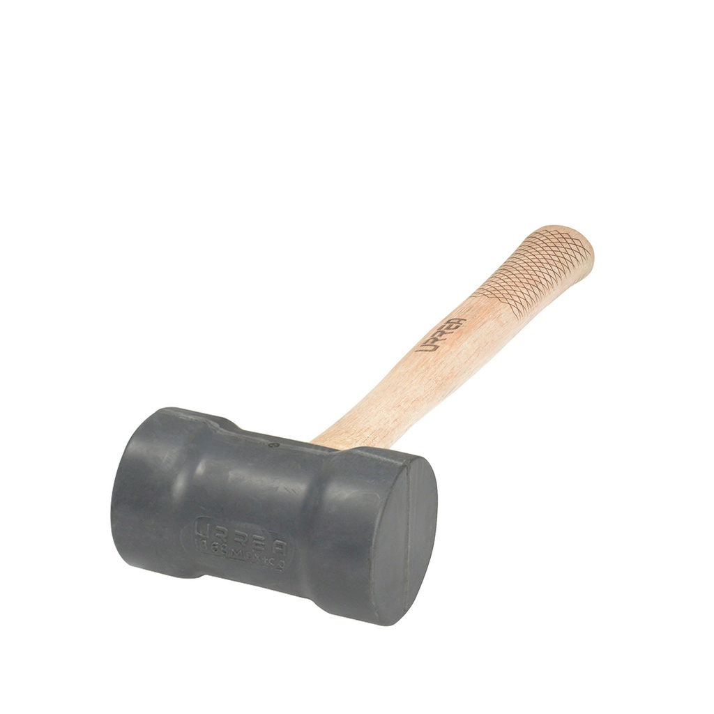 Mazo con cabeza de hule negro  con mango de madera de encino de 16", 22 oz Urrea
