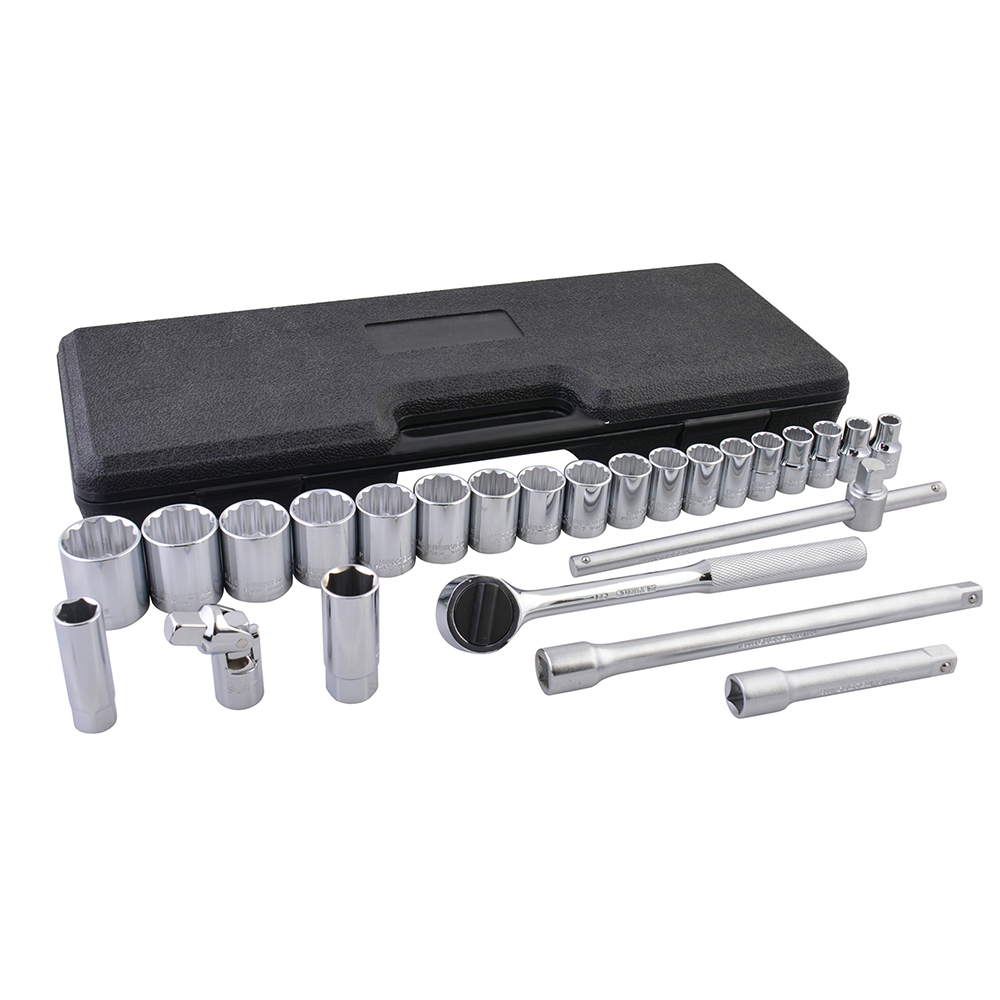 Juego de dados largos cuadro de 1/2" 6 puntas, en pulgadas, 10 piezas Surtek