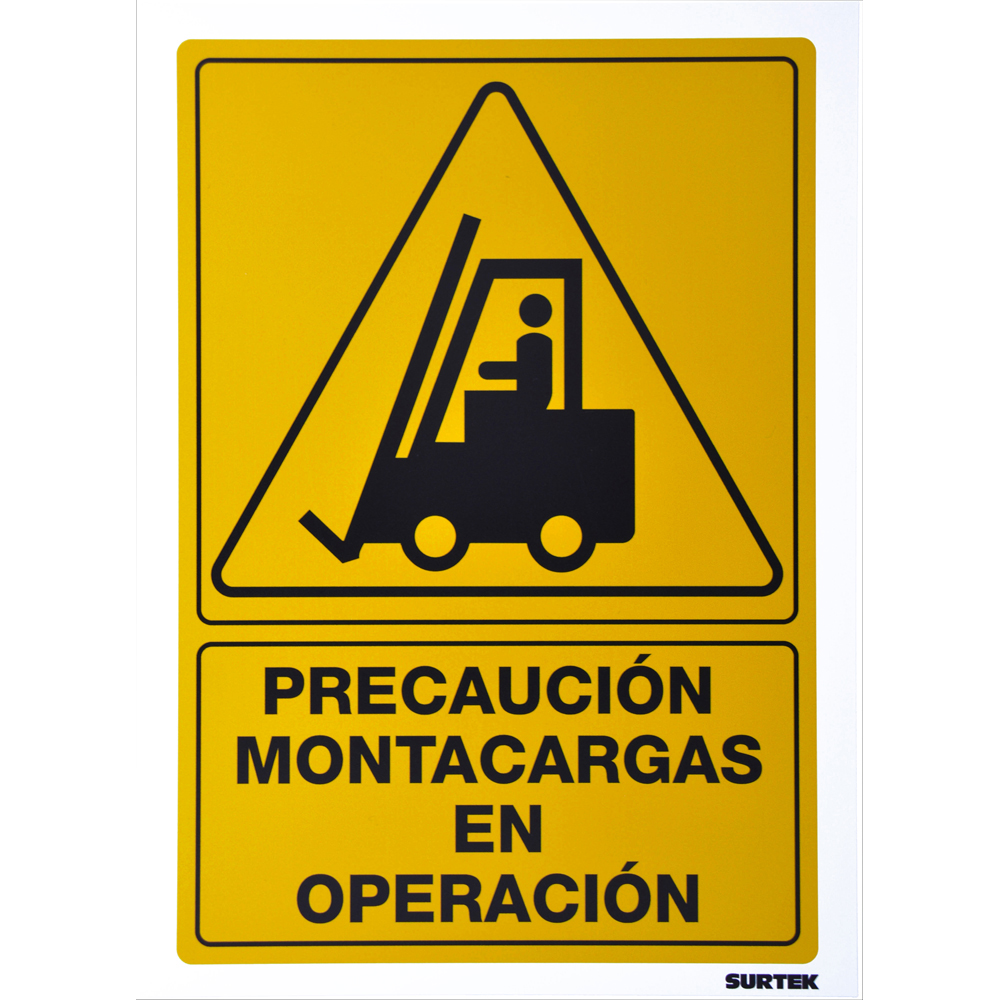 Señal "Precaución montacargas en operación" Surtek
