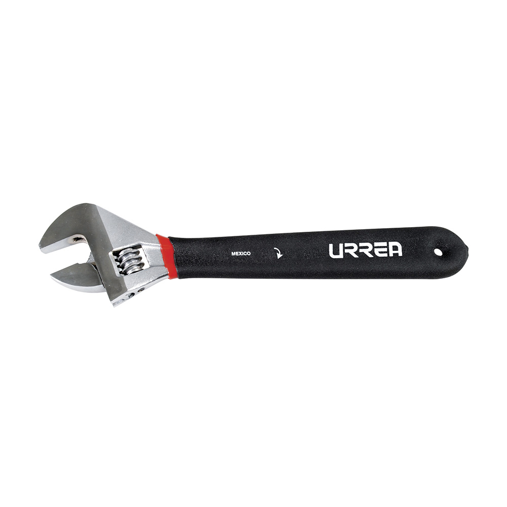 Llave ajustable cromada con mango Rubber grip 8" Urrea