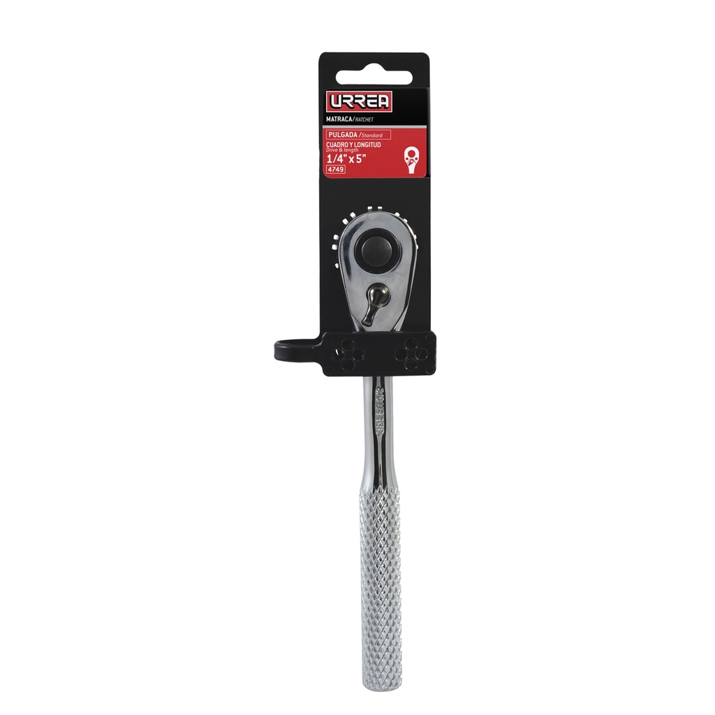 Matraca reversible con mango rubber grip, quick release, para dado cuadro de 3/8" Urrea