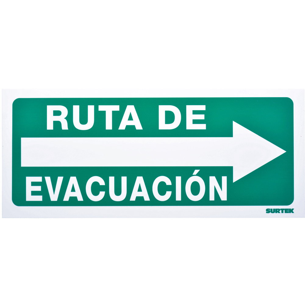 Señal "Ruta de evacuación" derecha Surtek