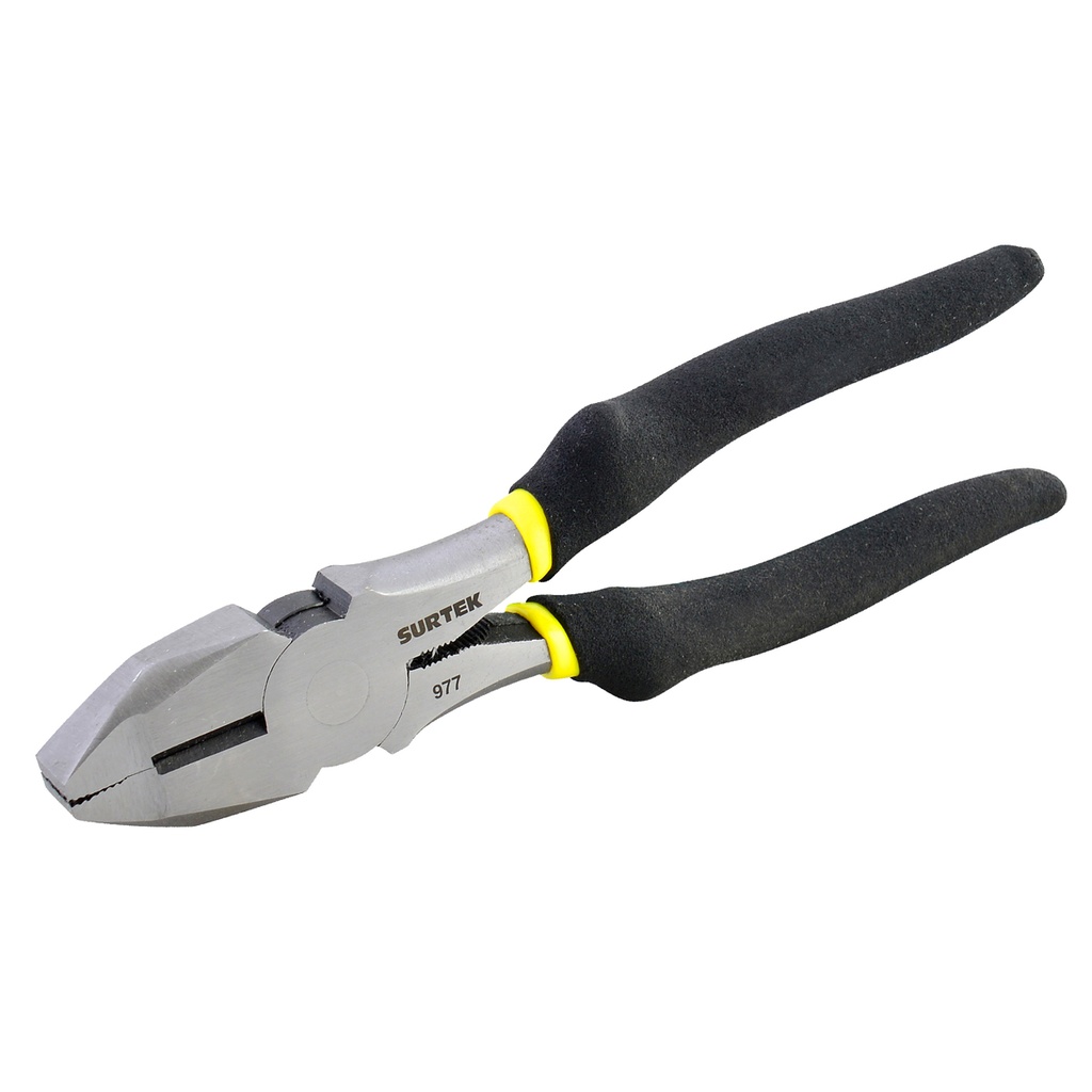 Pinza para electricista con mango rubber grip de 8" corte lateral nariz cuadrada Surtek